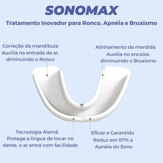 Sonomax - Aparelho Bucal Confortável Antironco Bruxismo e Apnéia