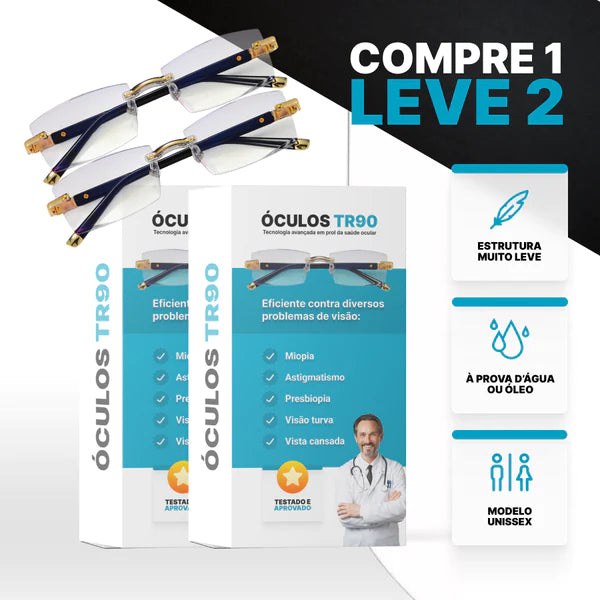 Óculos de Grau Inteligente TR90 - Compre 1 Leve 2